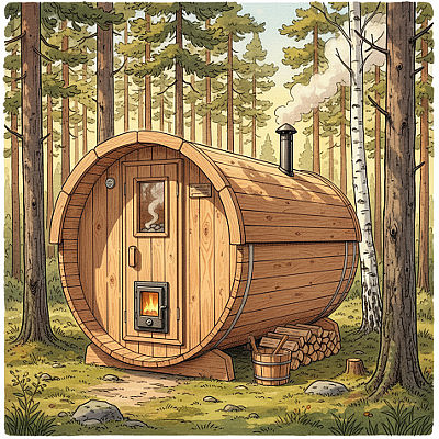 Переносная баня бочка