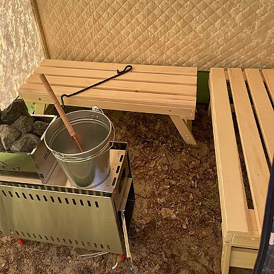 Размер бани палатки играет ключевую роль при выборе печи