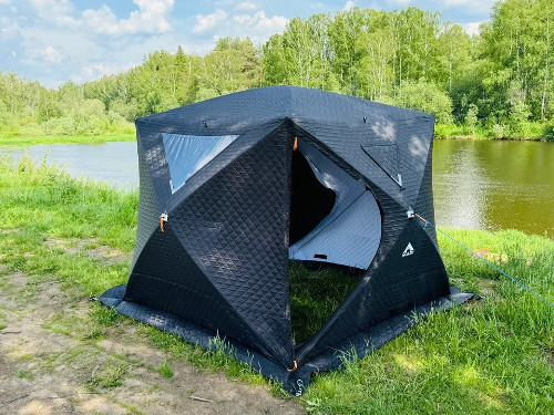 Portable Sauna Tents next to the lake Portable Sauna Tents next to the lake